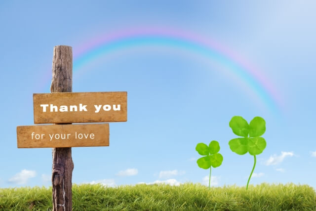 クローバーとサンキュ看板